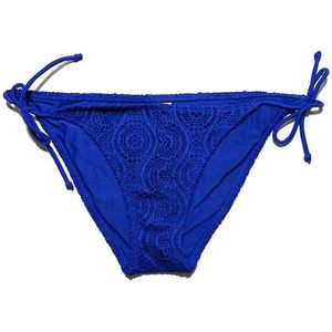 ☘️5 for $25☘️ Aerie Hop Lun Knitted Crochet Bikini Bottom Cobalt Blue Si…